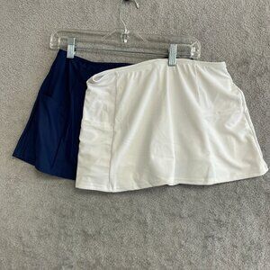 NWOT Ellen Tracy 2 Pack Women's XS Athletic Skort Nylon & Spandex